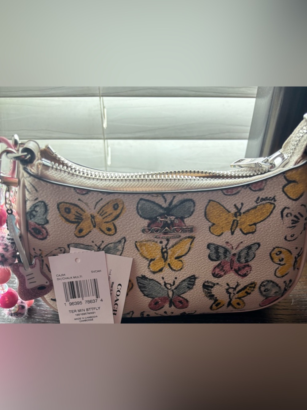 Coach Teri Mini in Butterfly Print Shoulder Bag with Crossbody Strap - Picture 1 of 6